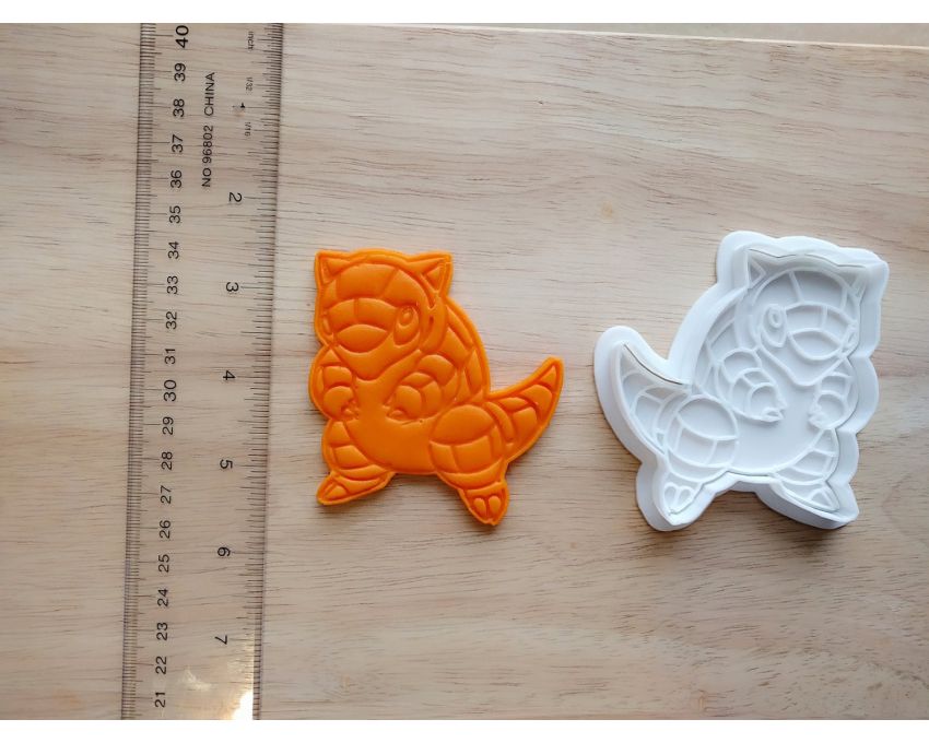 Sandshrew Cookie Cutter and Stamp Set. Pokemon Cookie Cutter