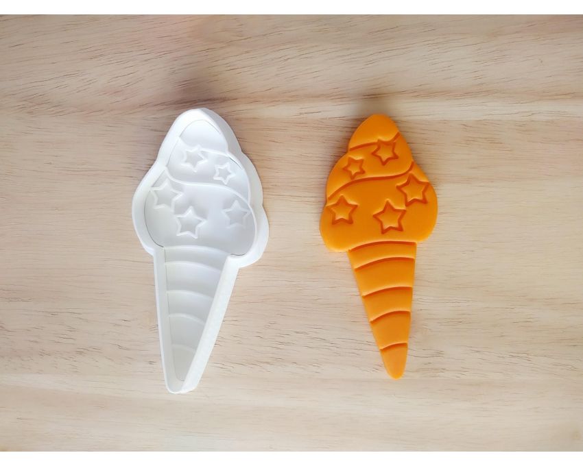 Unicorn Ice Cream Cookie Cutter and Stamp Set. Unicorn Cookie Cutter