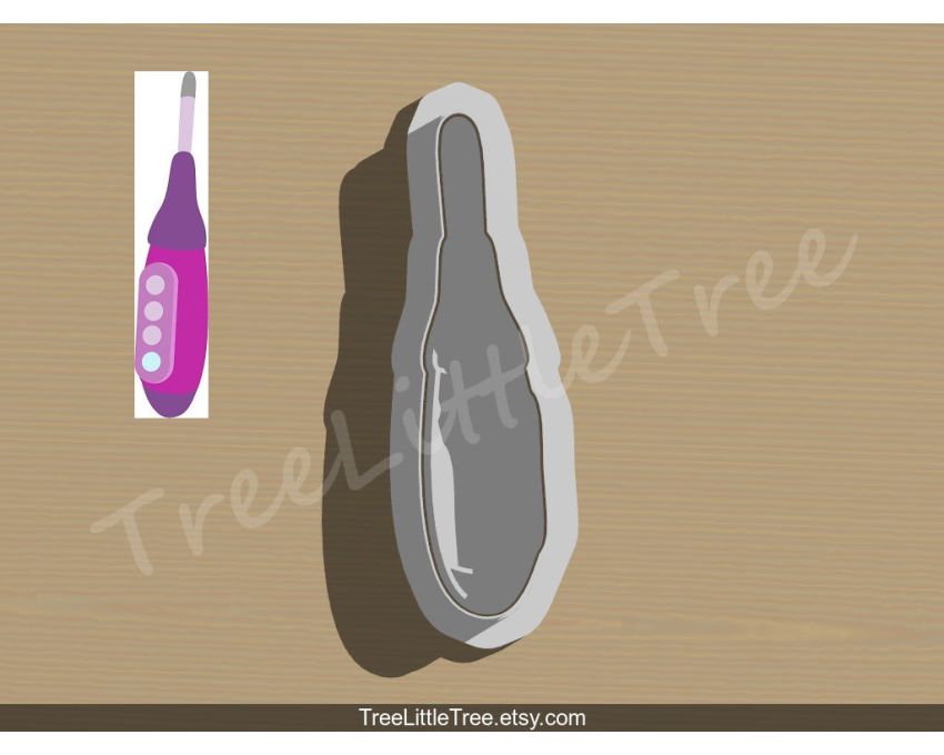 Thermometer Cookie Cutter and Stamp Set. Cartoon Cookie Cutter