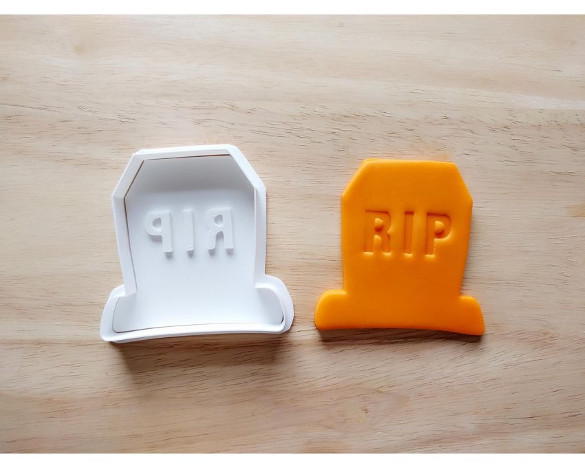 Halloween Grave Stone Cookie Cutter and Stamp Set. Halloween Cookie Cutter