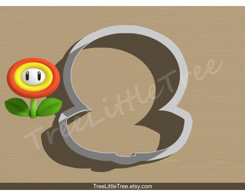 Mario Fire Flower Cookie Cutter. Super Mario Cookie Cutter
