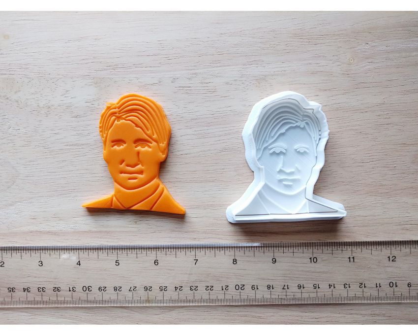 Justin Trudeau Cookie Cutter and Stamp Set. Canada Cookie Cutter