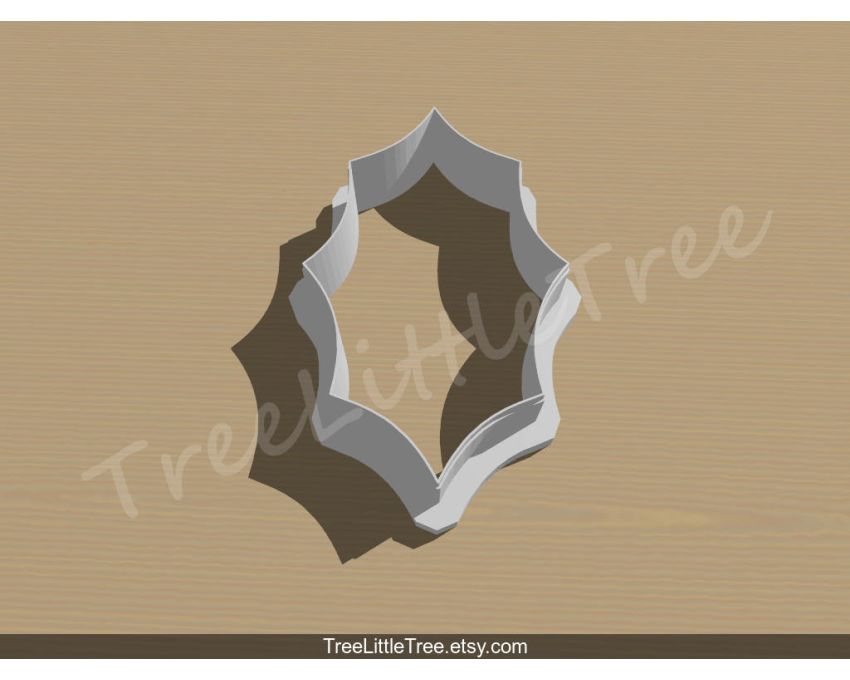 Holly Leaf Cookie Cutter. Christmas Cookie Cutter