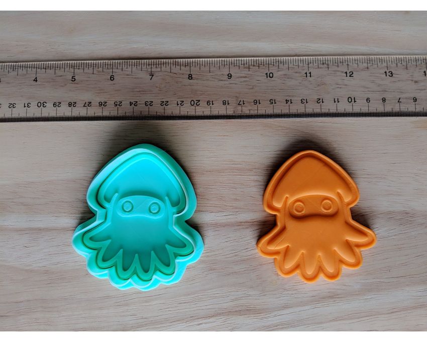 Squid Cookie Cutter and Stamp Set. Super Mario Cookie Cutter
