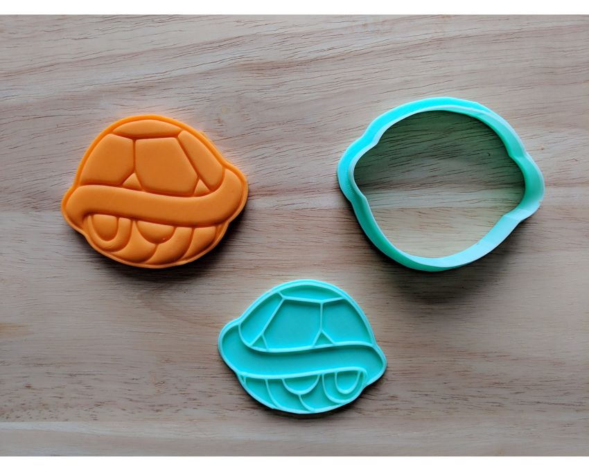 Turtle Shell Cookie Cutter and Stamp Set. Super Mario Cookie Cutter