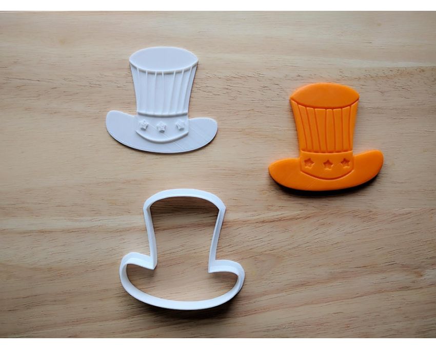 Uncle Sam's Hat Cookie Cutter and Stamp Set. USA Cookie Cutter