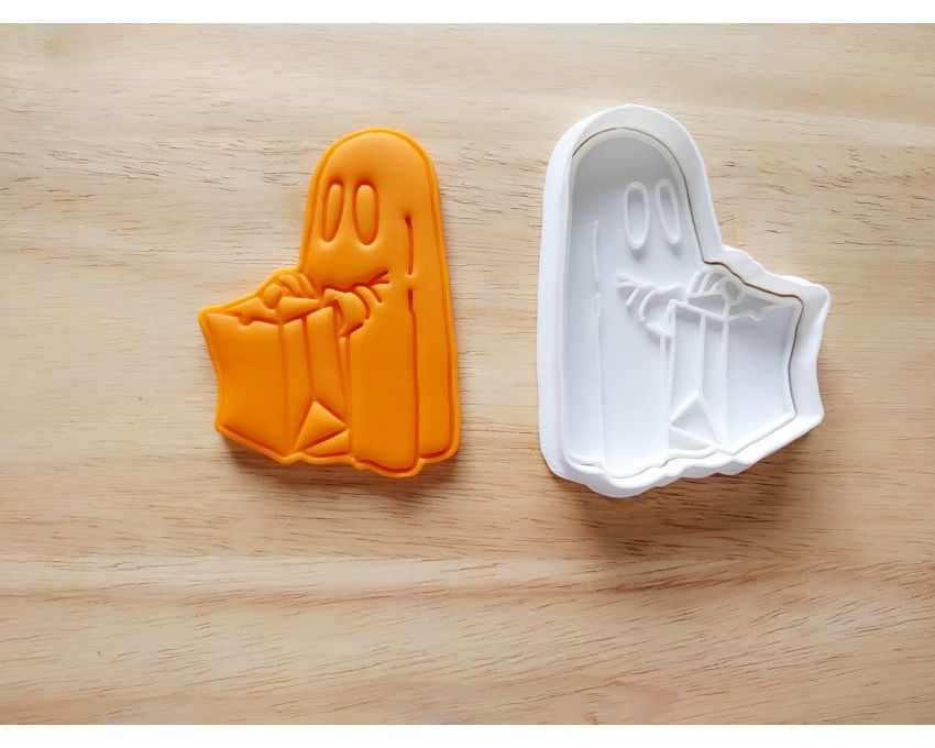 Halloween Ghost Cookie Cutter and Stamp Set. Halloween Cookie Cutter