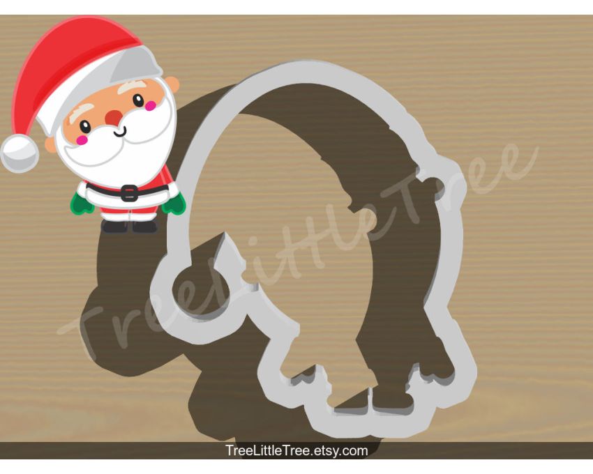 Cute Santa Claus Cookie Cutter. Christmas Cookie Cutter