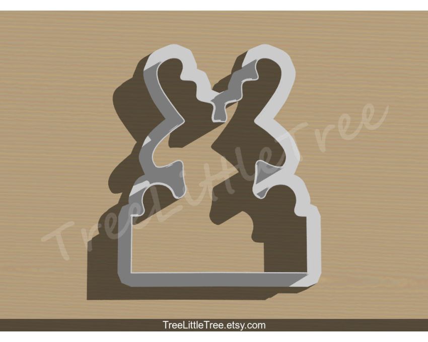 Reindeer with Banner Cookie Cutter. Christmas Cookie Cutter
