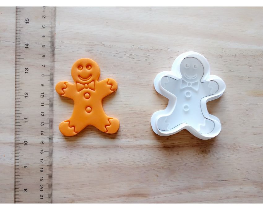 Ginger Bread Man Cookie Cutter and Stamp Set. Christmas Cookie Cutter
