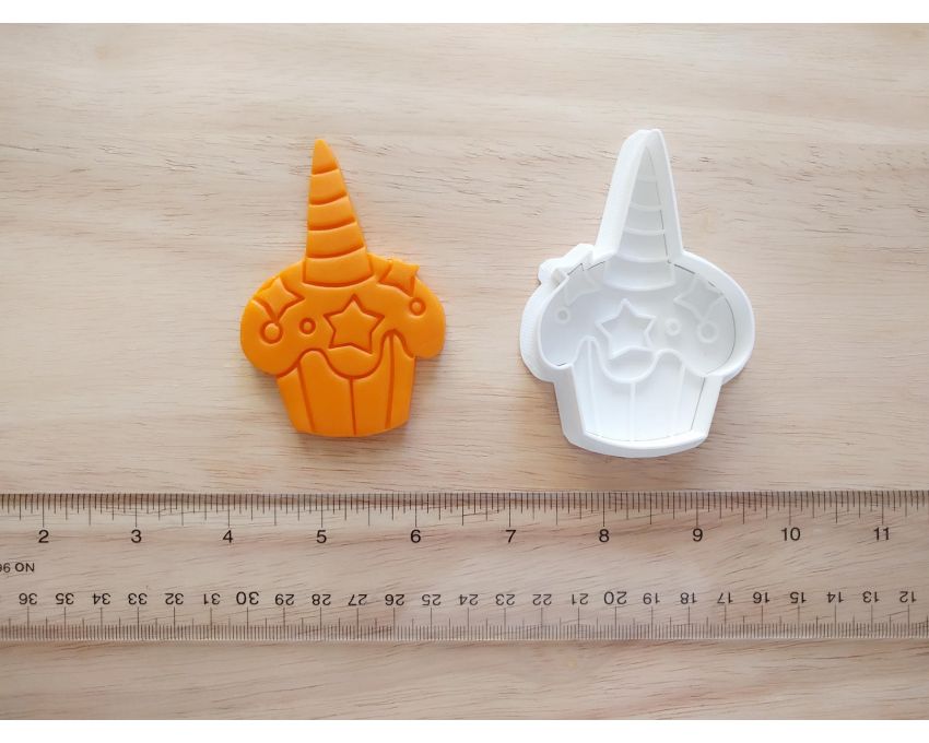 Unicorn Cupcake Cookie Cutter and Stamp Set. Unicorn Cookie Cutter
