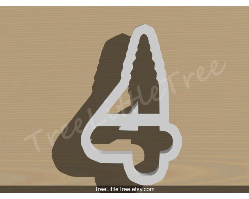 Unicorn Number Four Cookie Cutter. Unicorn Cookie Cutter