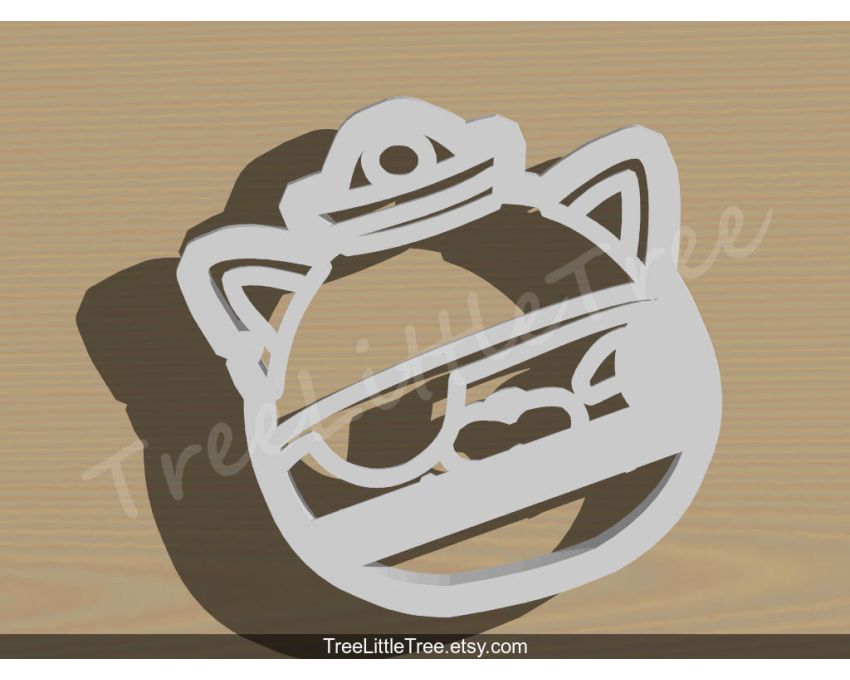 Kwazii Kitten Cookie Cutter. Cartoon Cookie Cutter