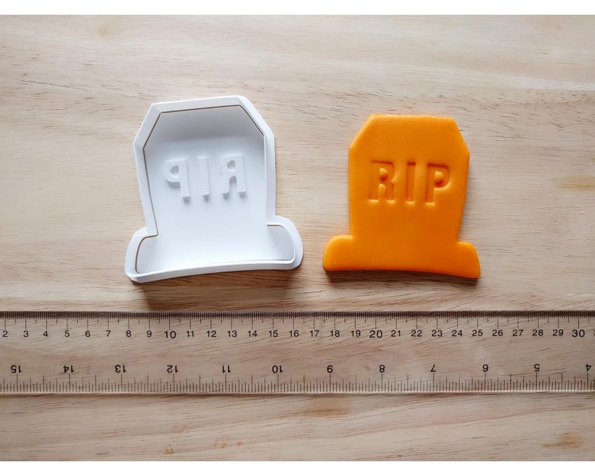 Halloween Grave Stone Cookie Cutter and Stamp Set. Halloween Cookie Cutter