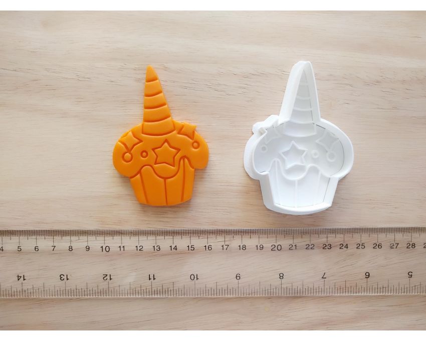 Unicorn Cupcake Cookie Cutter and Stamp Set. Unicorn Cookie Cutter