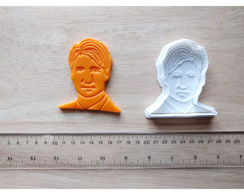 Justin Trudeau Cookie Cutter and Stamp Set. Canada Cookie Cutter