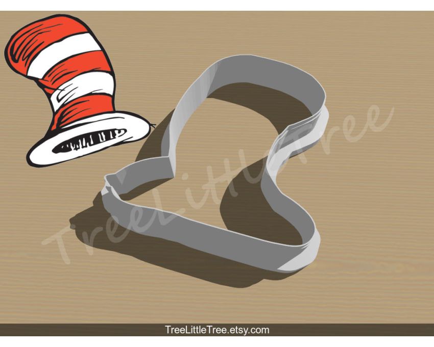 Cat Hat Cookie Cutter. Alice in Wonderland Cookie Cutter