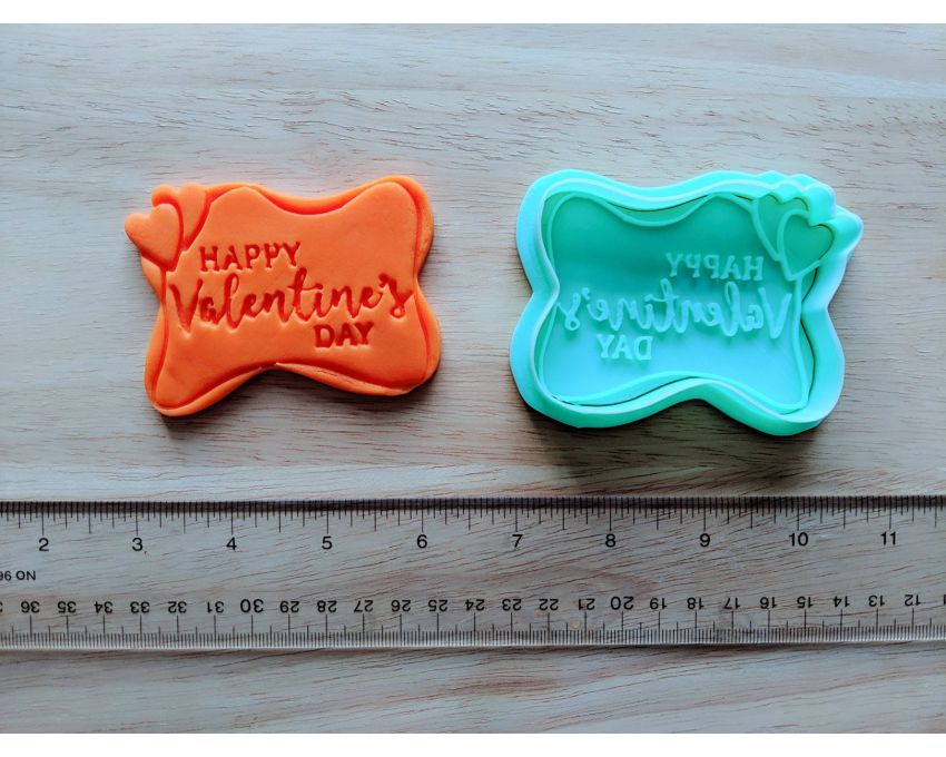 Valentine's Day Frame Cookie Cutter and Stamp Set. Valentine's day Cookie Cutter