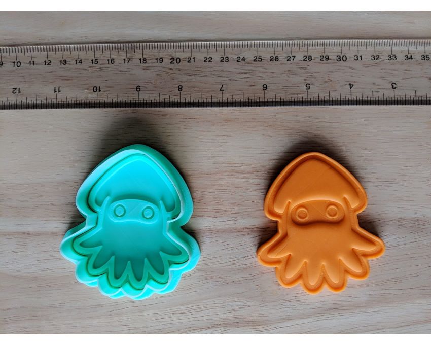 Squid Cookie Cutter and Stamp Set. Super Mario Cookie Cutter