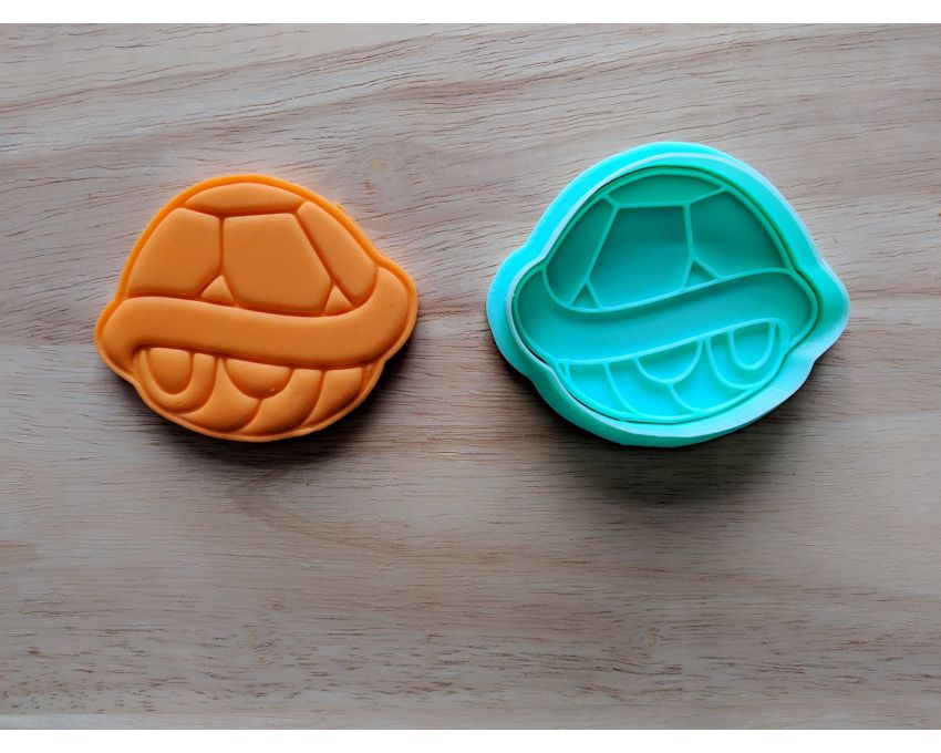 Turtle Shell Cookie Cutter and Stamp Set. Super Mario Cookie Cutter