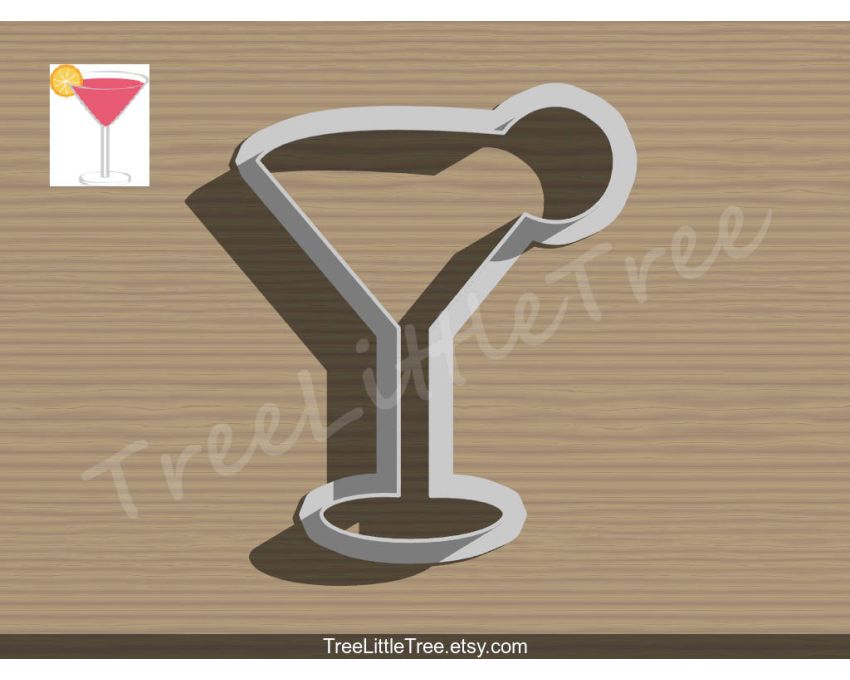 Martini Cookie Cutter. Unique Cookie Cutter