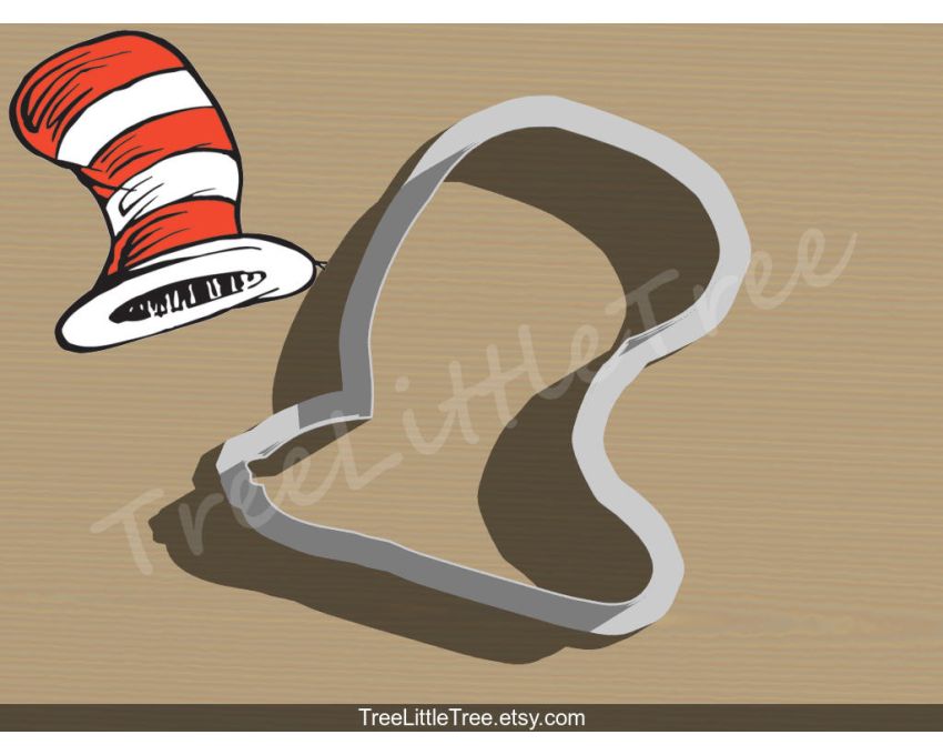 Cat Hat Cookie Cutter. Alice in Wonderland Cookie Cutter