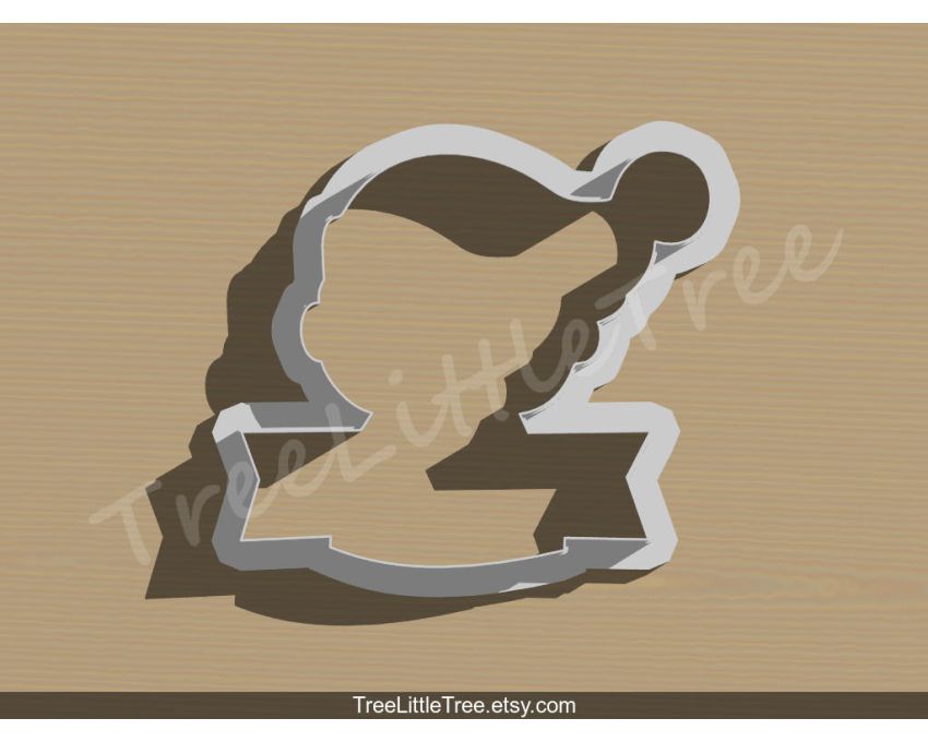 Elf with Banner Cookie Cutter. Christmas Cookie Cutter