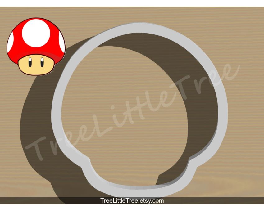 Mario Mushroom Cookie Cutter. Super Mario Cookie Cutter