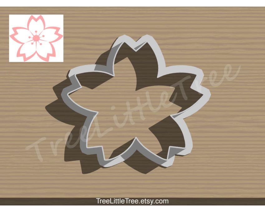 Japanese Cherry Blossom  (Sakura) Cookie Cutter. Flower Cookie Cutter