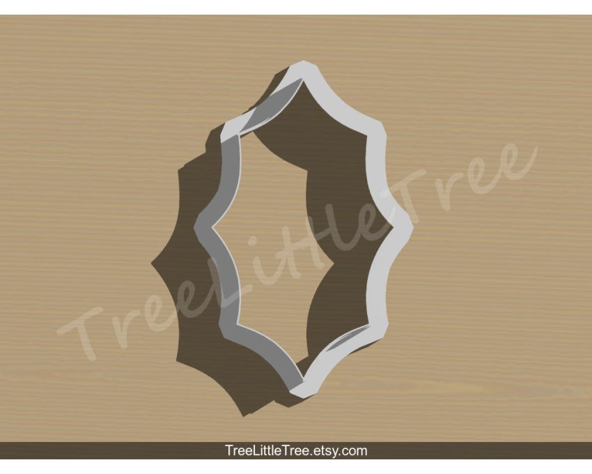 Holly Leaf Cookie Cutter. Christmas Cookie Cutter