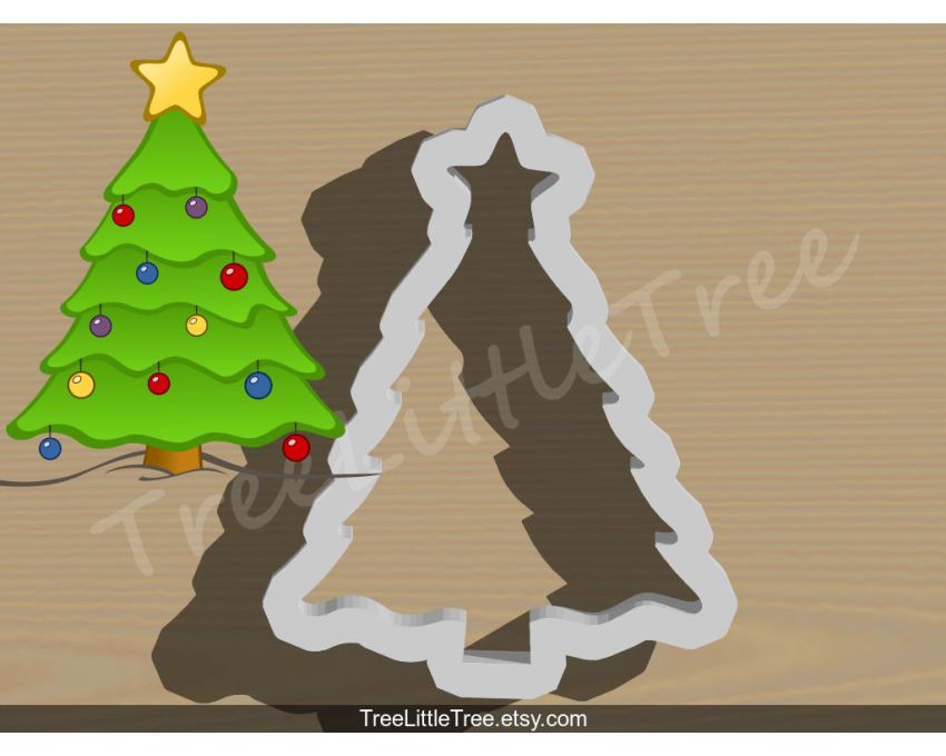 Christmas Tree with Star Cookie Cutter. Christmas Cookie Cutter