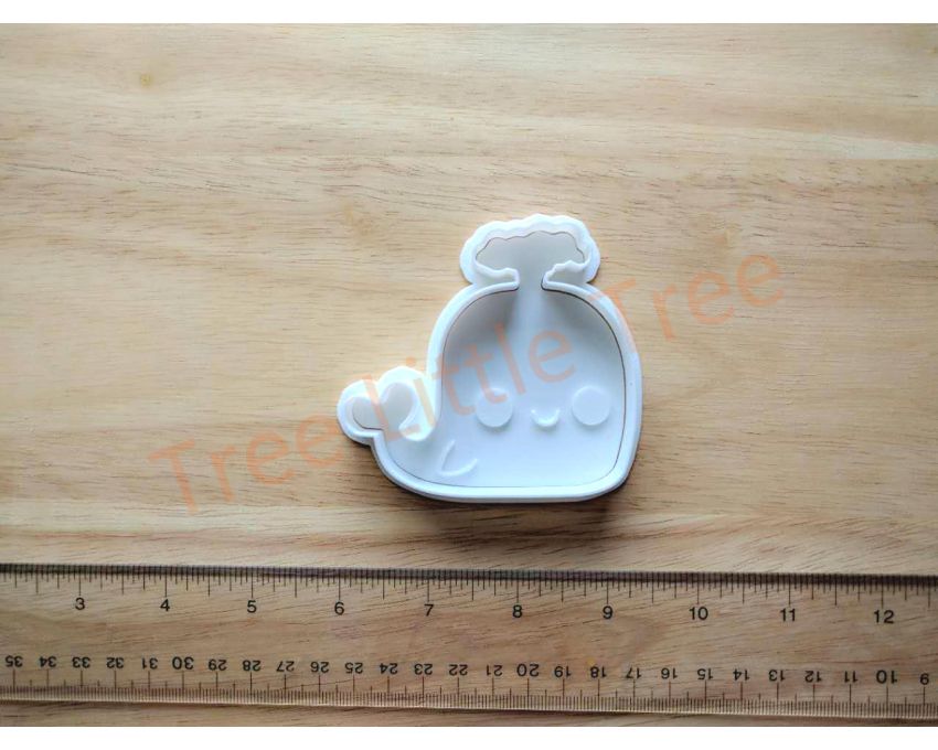 Blue Whale Cookie Cutter and Stamp Set. Animal Cookie Cutter