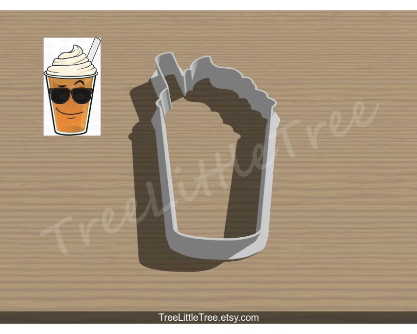 Frappe Iced Cap Cookie Cutter. Summer Cookie Cutter