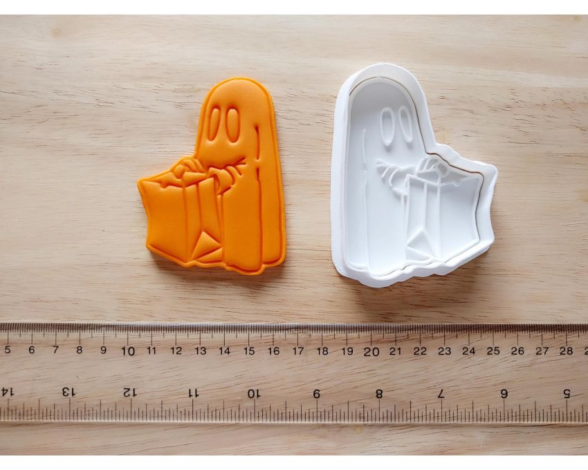 Halloween Ghost Cookie Cutter and Stamp Set. Halloween Cookie Cutter