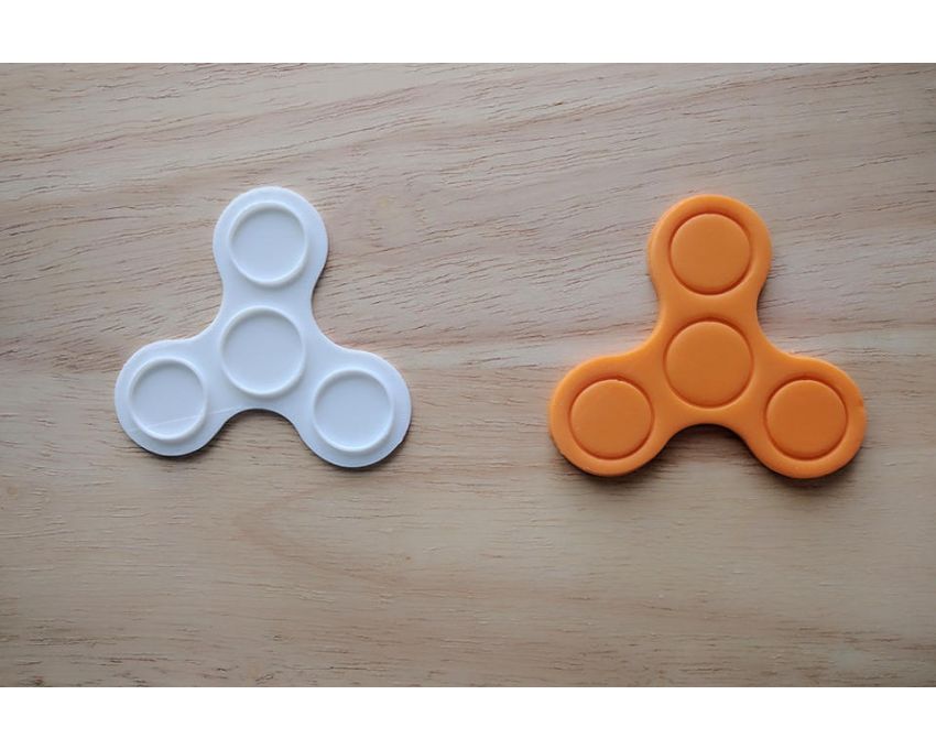 Fidget Spinner Cookie Cutter and Stamp Set. Toy Cookie Cutter
