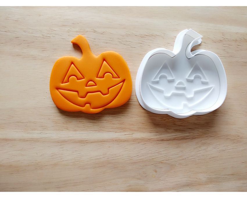 Pumpkin Cookie Cutter and Stamp Set. Halloween Cookie Cutter