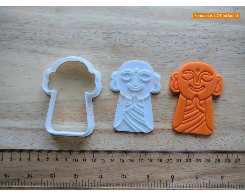 Japanese Monk Cookie Cutter and Stamp Set. Japan Cookie Cutter