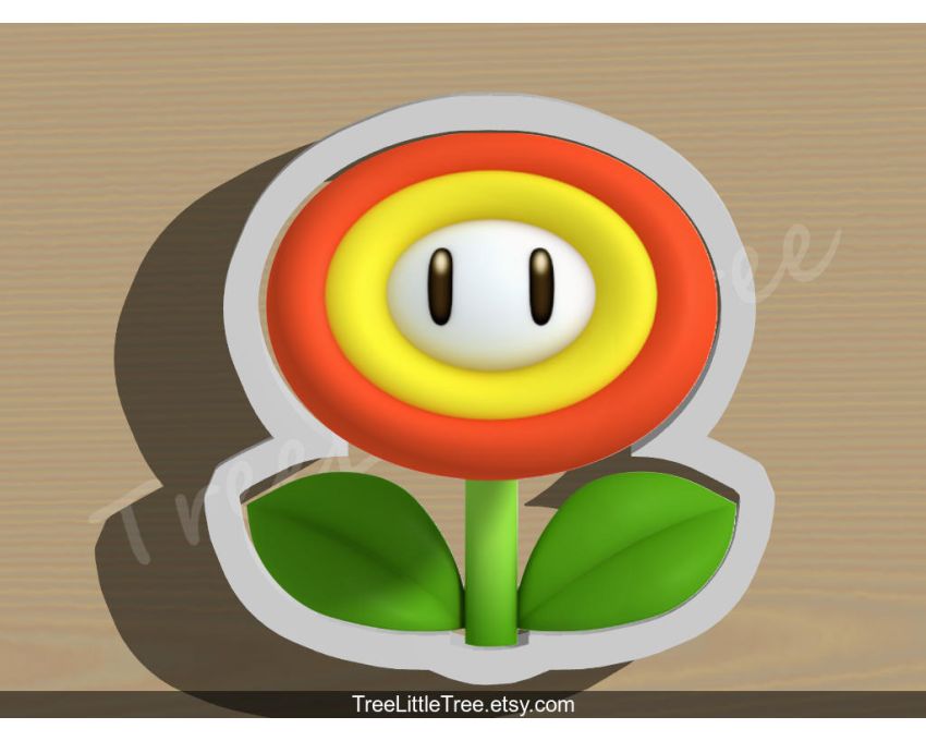 Mario Fire Flower Cookie Cutter. Super Mario Cookie Cutter