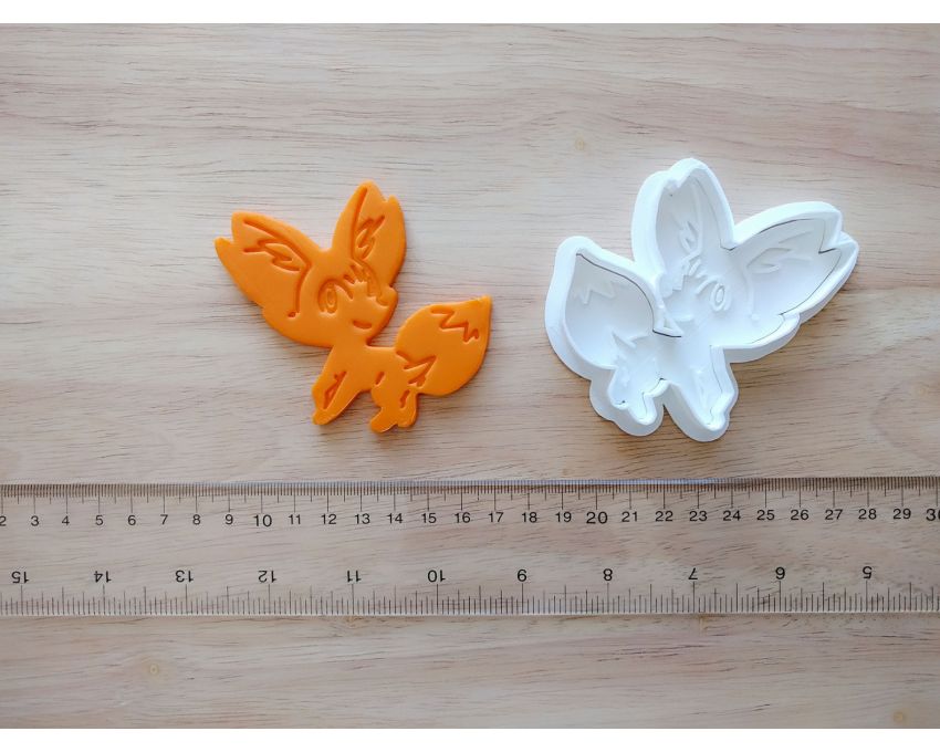 Fennekin Cookie Cutter and Stamp Set. Pokemon Cookie Cutter