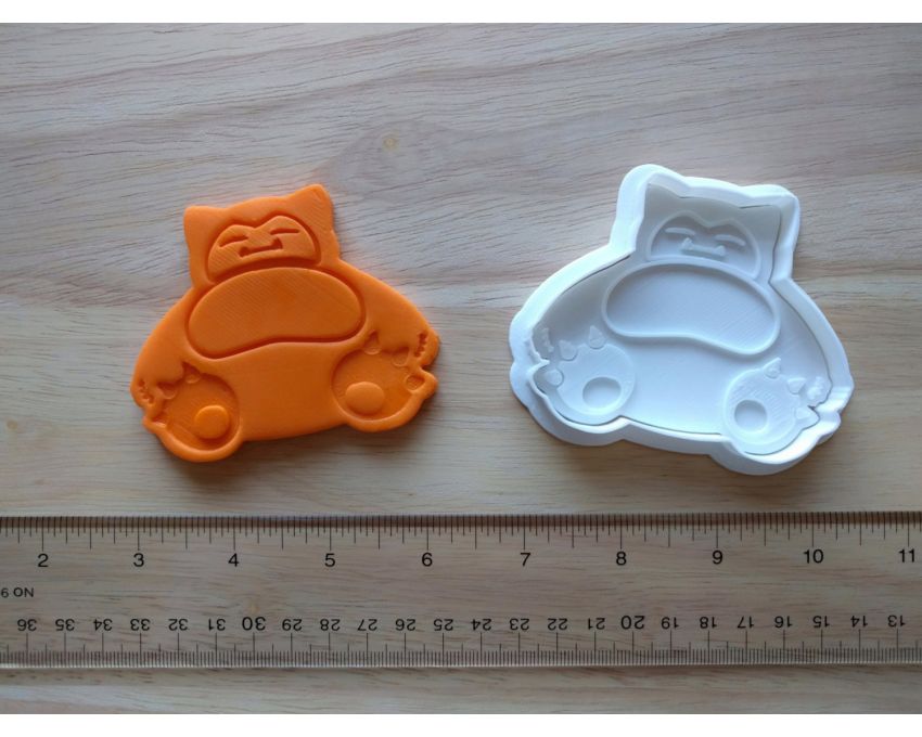 Snorlax Cookie Cutter and Stamp Set. Pokemon Cookie Cutter
