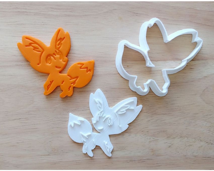 Fennekin Cookie Cutter and Stamp Set. Pokemon Cookie Cutter