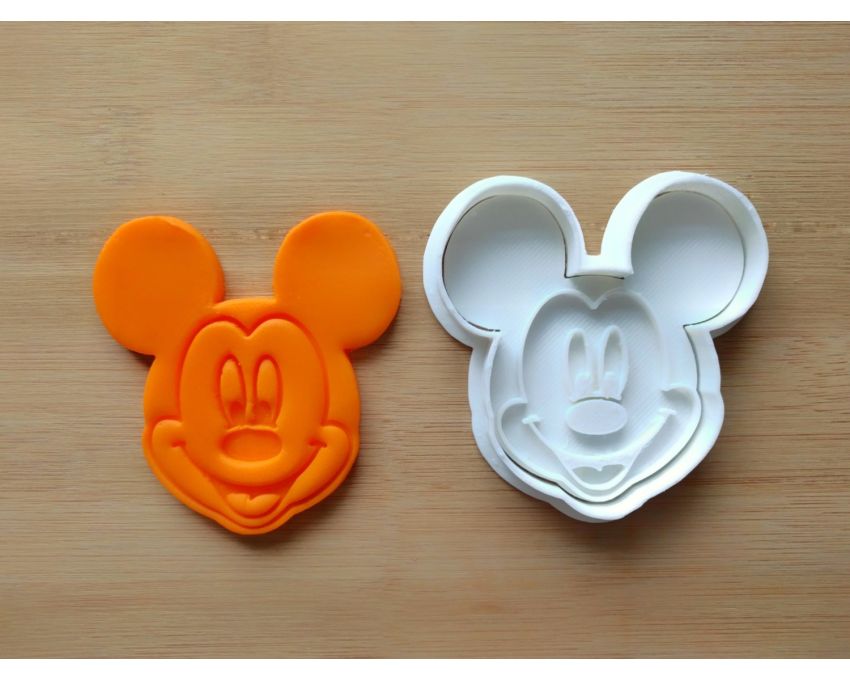 Mickey Mouse Cookie Cutter and Stamp Set. Cartoon Cookie Cutter