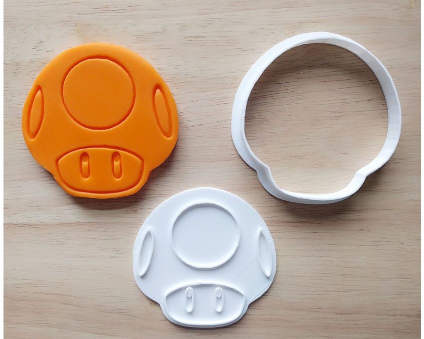 Super Mario Mushroom Cookie Cutter and Stamp Set. Super Mario Cookie Cutter