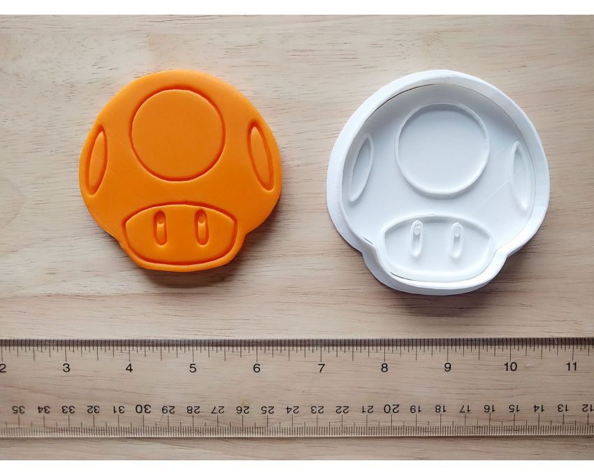 Super Mario Mushroom Cookie Cutter and Stamp Set. Super Mario Cookie Cutter