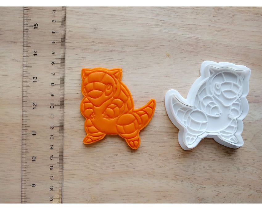 Sandshrew Cookie Cutter and Stamp Set. Pokemon Cookie Cutter