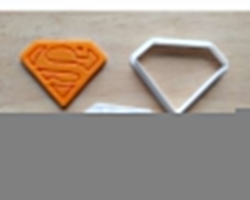 Superman Cookie Cutter and Stamp Set. Super Hero Cookie Cutter