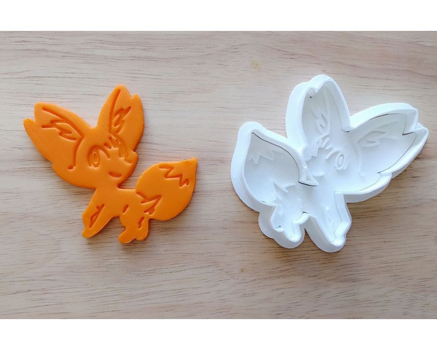 Fennekin Cookie Cutter and Stamp Set. Pokemon Cookie Cutter