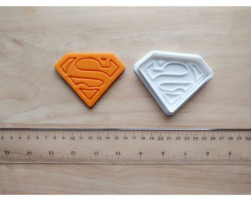 Superman Cookie Cutter and Stamp Set. Super Hero Cookie Cutter