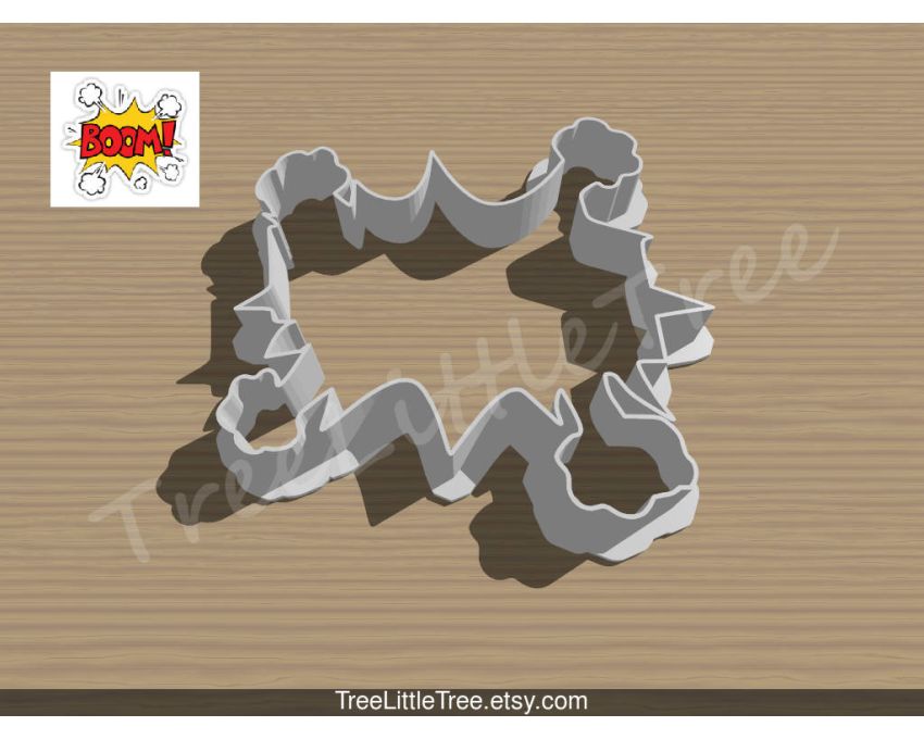 BOOM Outline Cookie Cutter. Unique Cookie Cutter