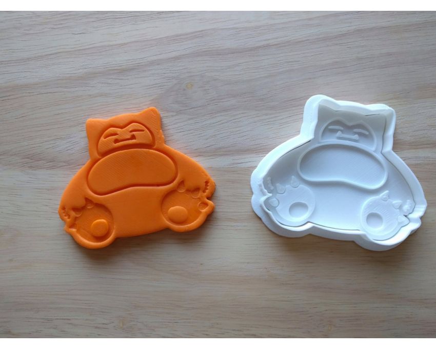 Snorlax Cookie Cutter and Stamp Set. Pokemon Cookie Cutter